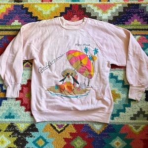 Vintage 1980s Pink Graphic Pullover Sweatshirt